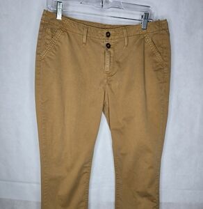 Levi's Pants Tan Brown 100% Cotton Mid-rise Tapered Leg Double Button Size 29